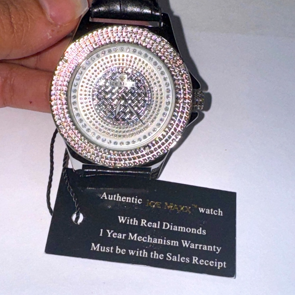 Natural Diamond Watch for men, Anniversary Gift for Him, Birthday Present, SALE!